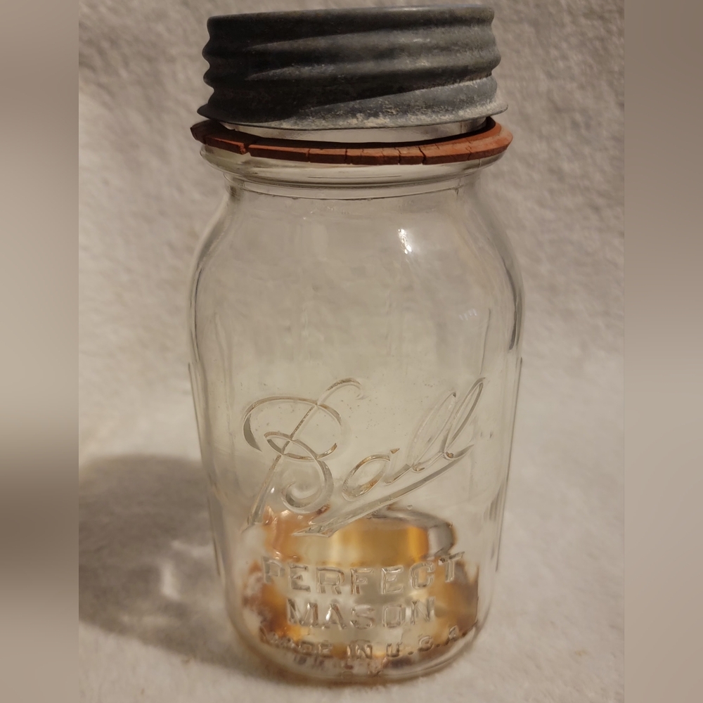 Vintage 1910-1923 Clear Ball Half Gallon Mason Jar
